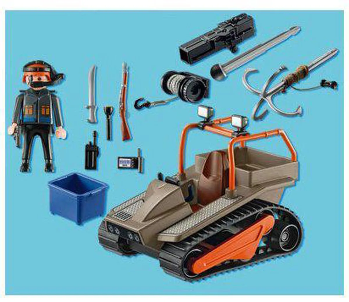 Playmobil Rupsvoertuig Met Schattenjager 4846 - Bruin/Oranje/Zwart