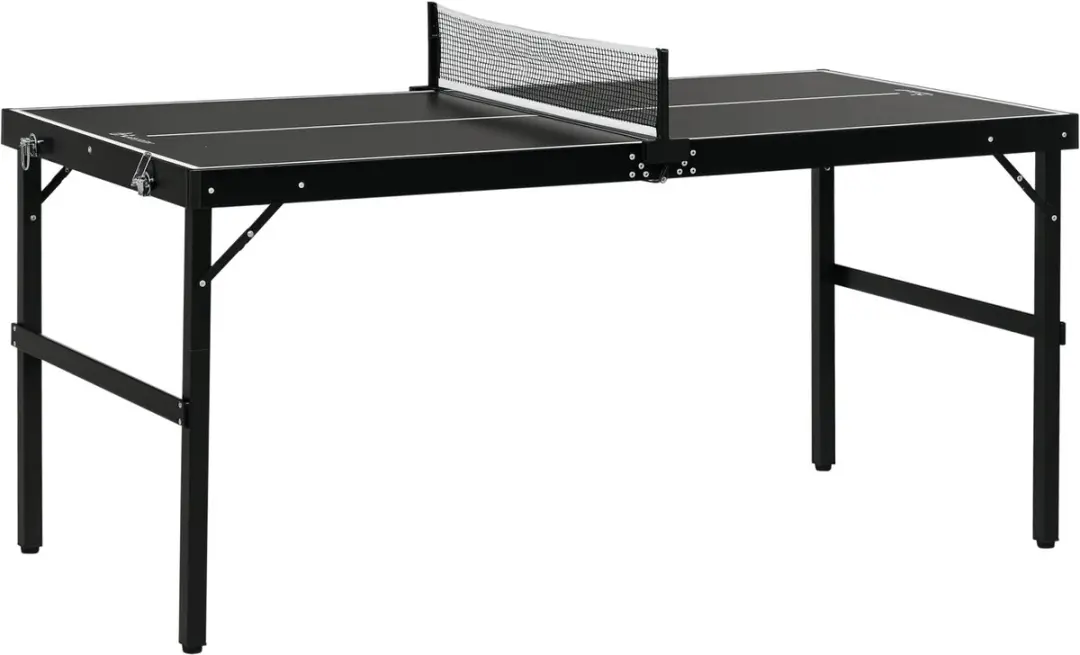 SPORTNOW Mini tafeltennis set Aluminium, MDF 152L x 76B x 72H cm Zwart