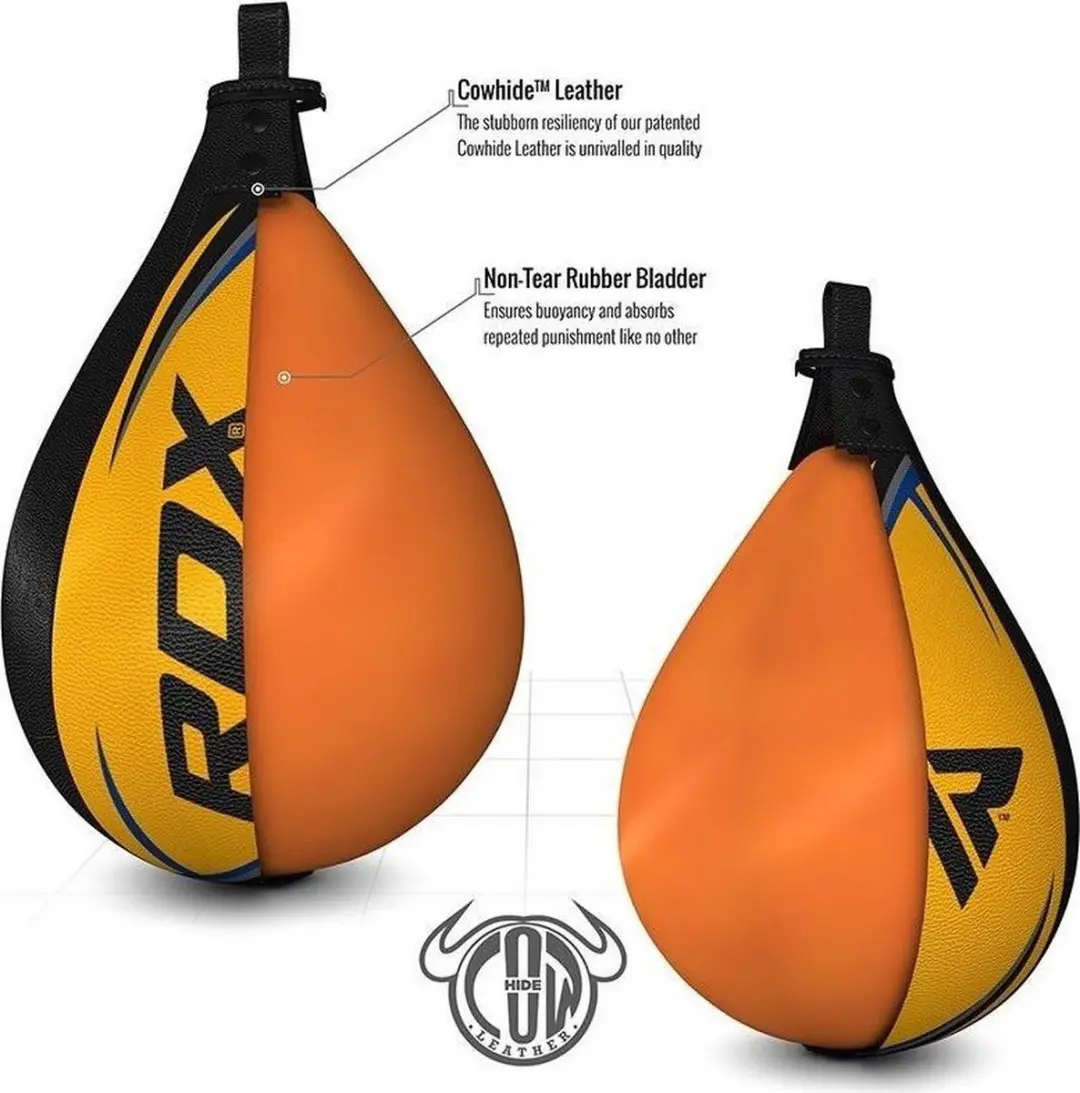 RDX Sports Speedball Geel - Leer - Hangend met wartel