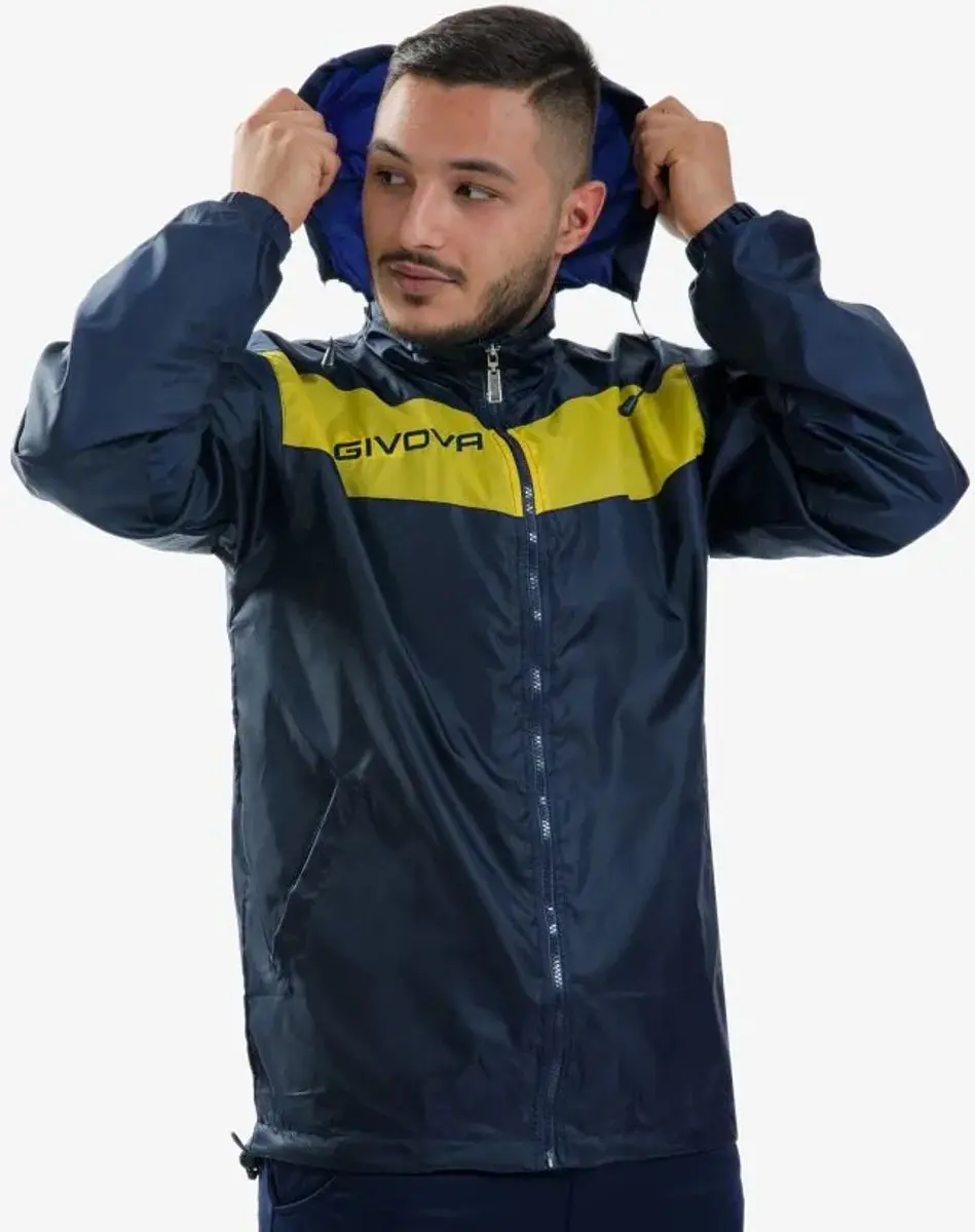 Givova Rain Scudo Jas 2XL - Blauw/Geel - afbeelding 3 van 3