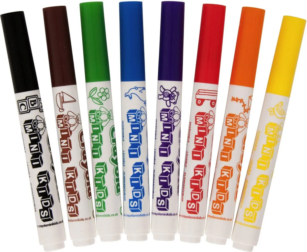 Crayola Mini Kids Viltstiften - 8 Stuks - Veelkleurig