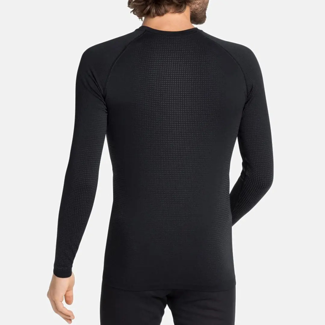 ODLO Bl Top Crew Neck L/S Performance Warm Eco Thermoshirt - XL - Zwart/Grijs