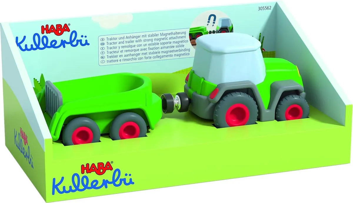HABA Tractor met Aanhangwagen - Multi Color