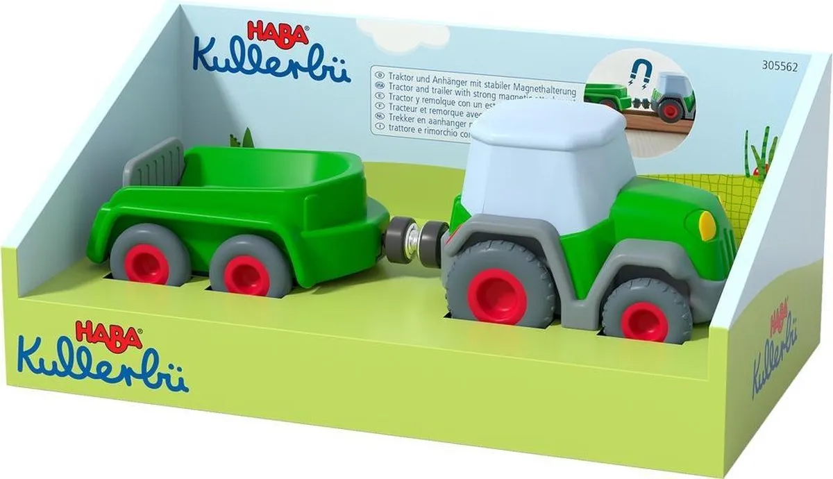 HABA Tractor met Aanhangwagen - Multi Color