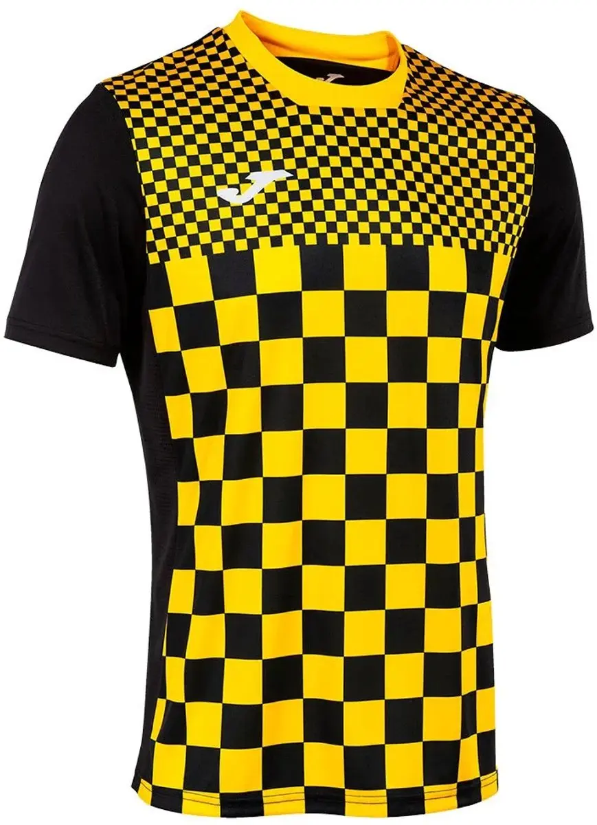 Joma Flag II Sportshirt - XXXS - Zwart/Geel