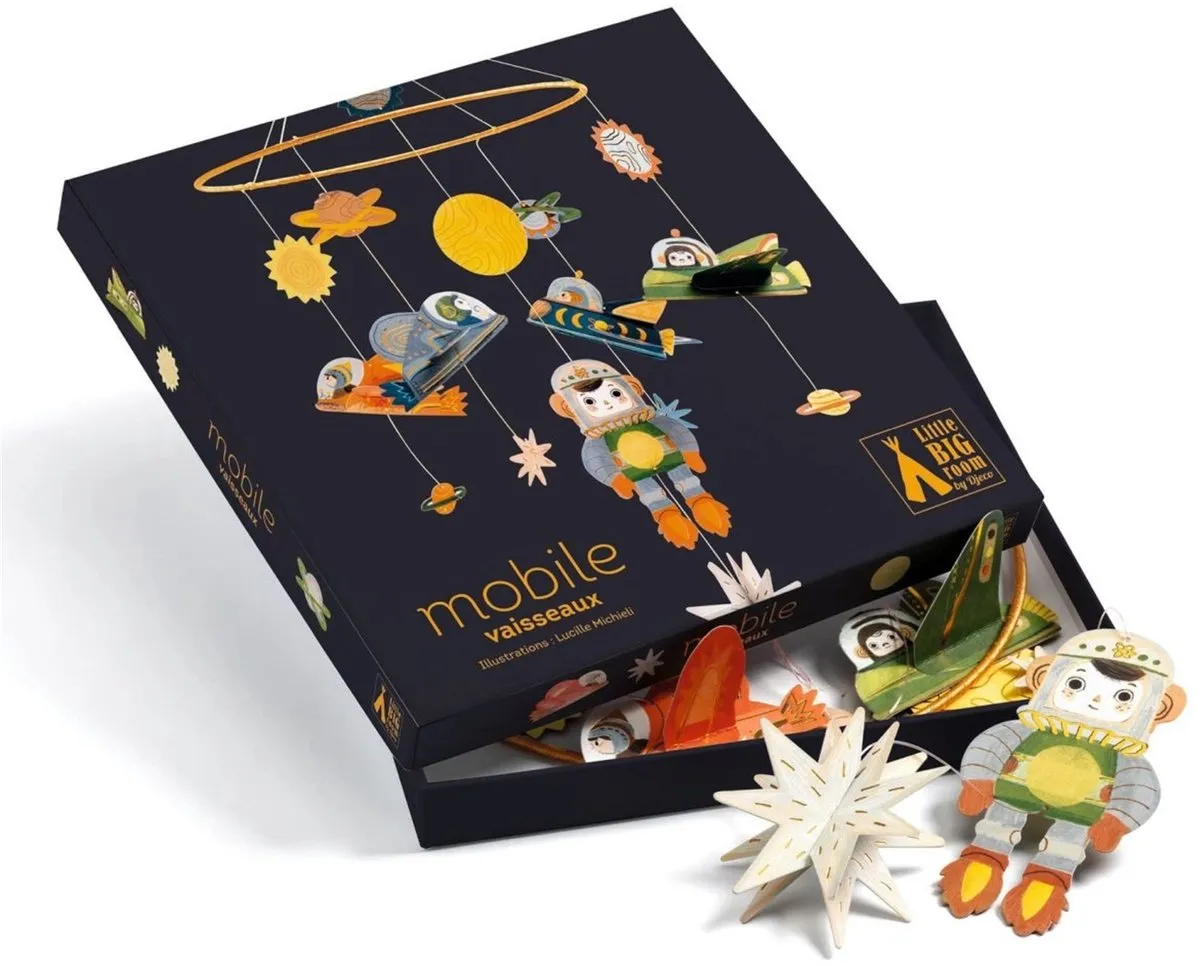 Djeco Baby Mobiel Ruimteschip - Multicolore