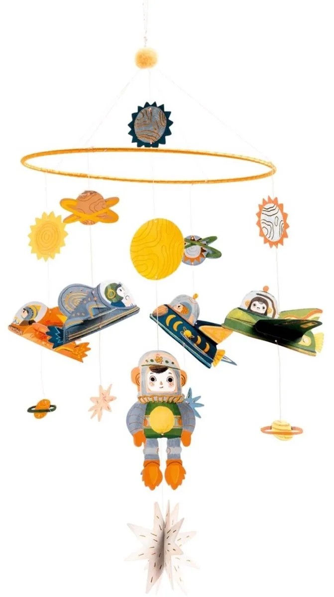 Djeco Baby Mobiel Ruimteschip - Multicolore