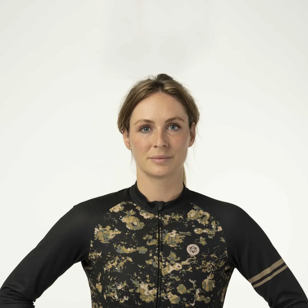 AGU Abstract Flower Fietsshirt Lange Mouwen - Groen M