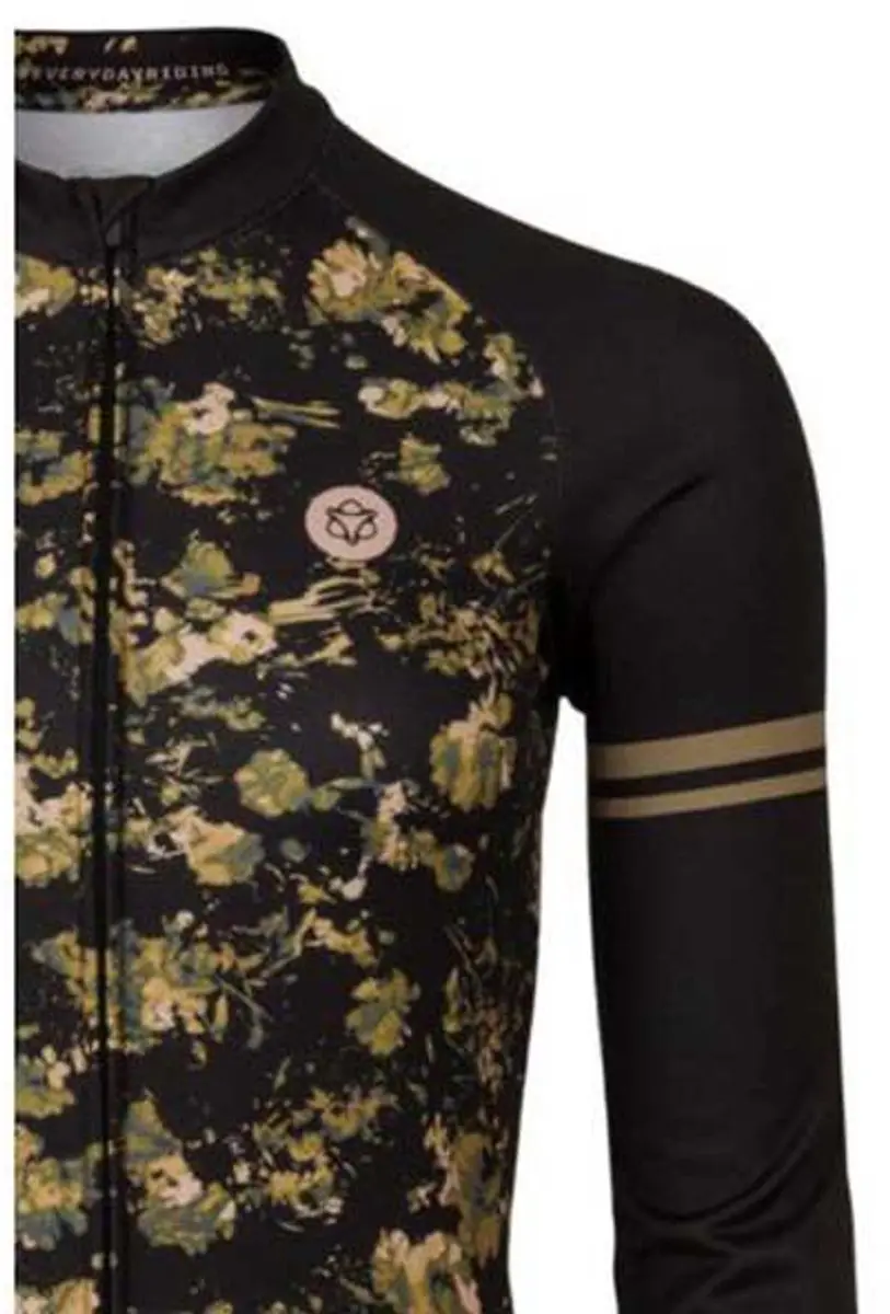 AGU Abstract Flower Fietsshirt Lange Mouwen - Groen M