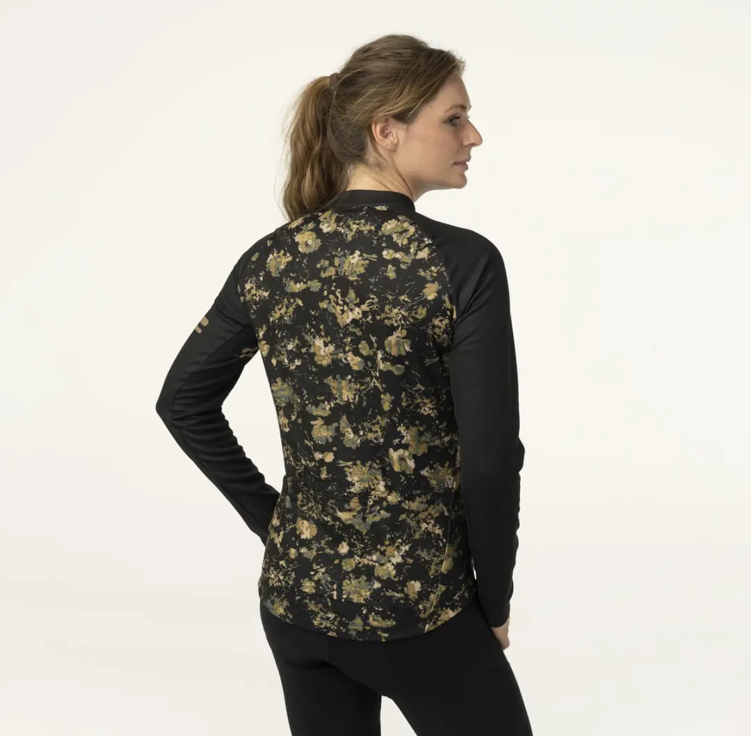 AGU Abstract Flower Fietsshirt Lange Mouwen - Groen M