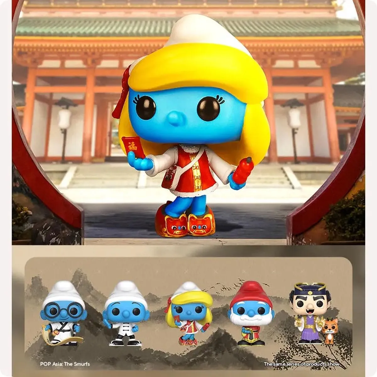 Funko Pop! Asia Smurfin Smurfette Verzamelfiguur - Geel Blauw - afbeelding 3 van 4