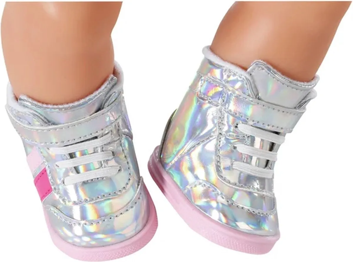 Baby Born Sneakers 43cm - Zilver met roze
