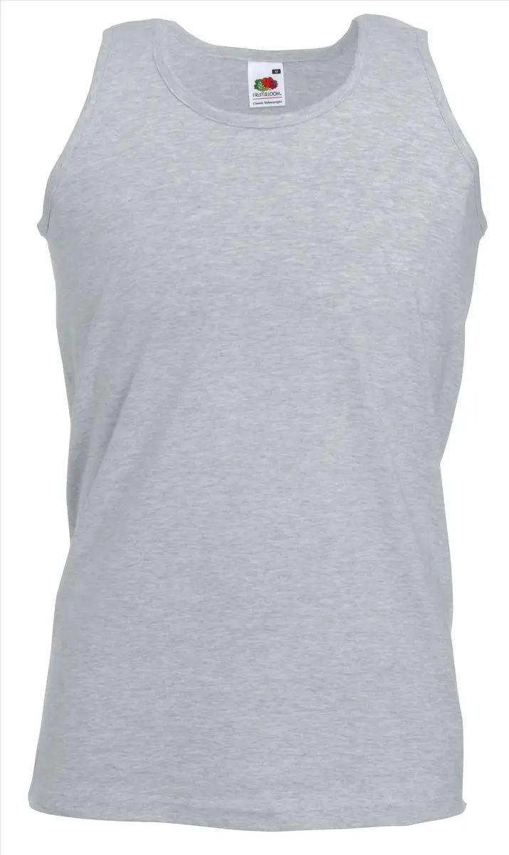 Set 2 stuks Grijze Tanktop / sportshirt Fruit of the Loom maat XL