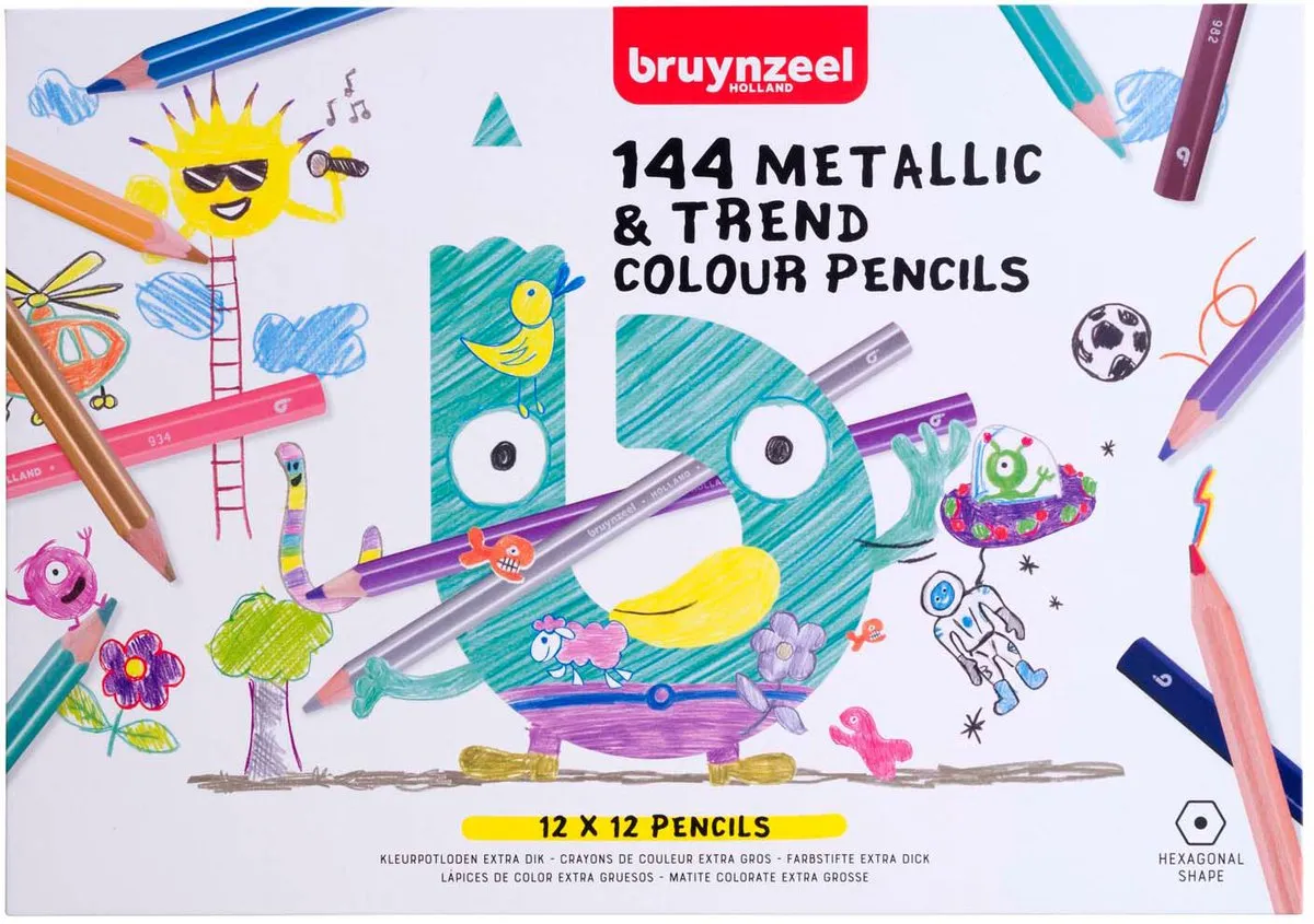 BRUYNZEEL Metallic Trendkleuren Potlodenset 144 Stuks