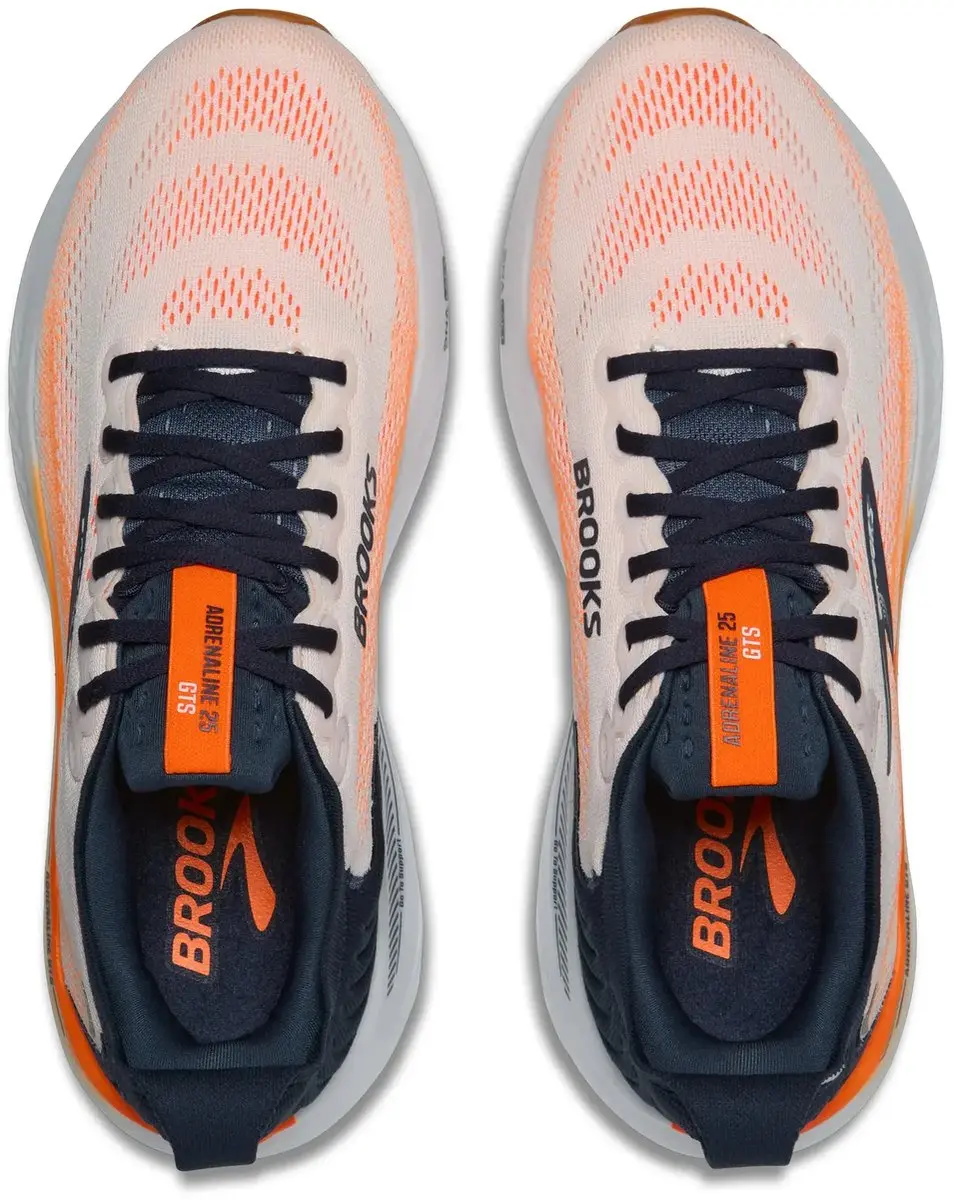 Brooks Adrenaline GTS 25 Hardloopschoenen - 48.5 - White/Spellbound/Orange
