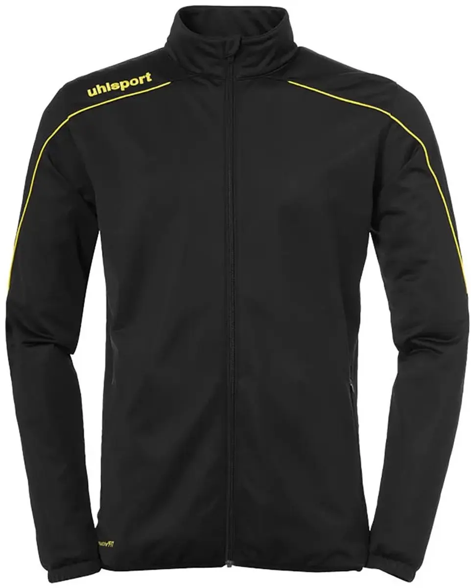Uhlsport Stream 22 Classic Trainingsjas Kind - Maat 140 - Zwart-Limoen Geel - afbeelding 6 van 6