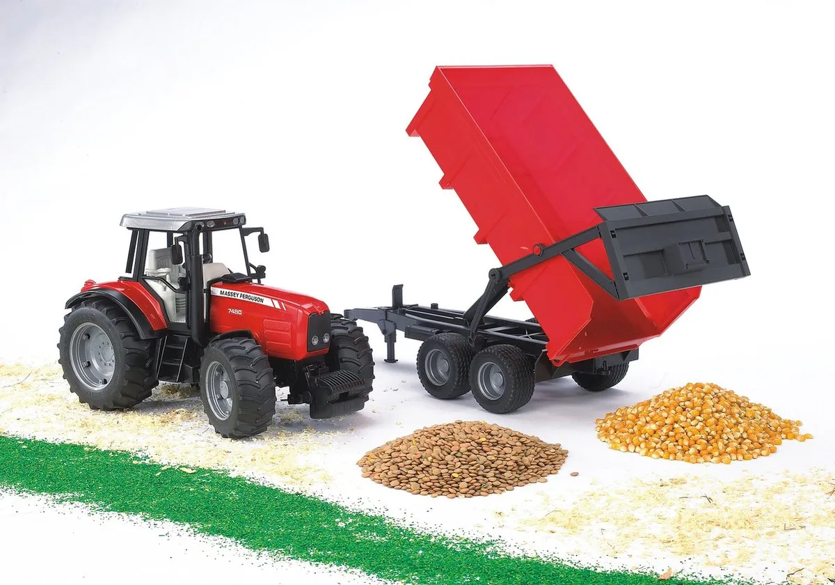 Bruder Massey Ferguson Tractor met Aanhanger - Multi colour