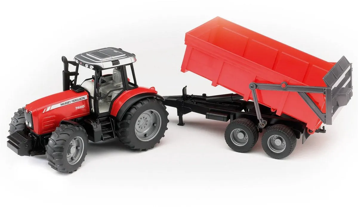 Bruder Massey Ferguson Tractor met Aanhanger - Multi colour