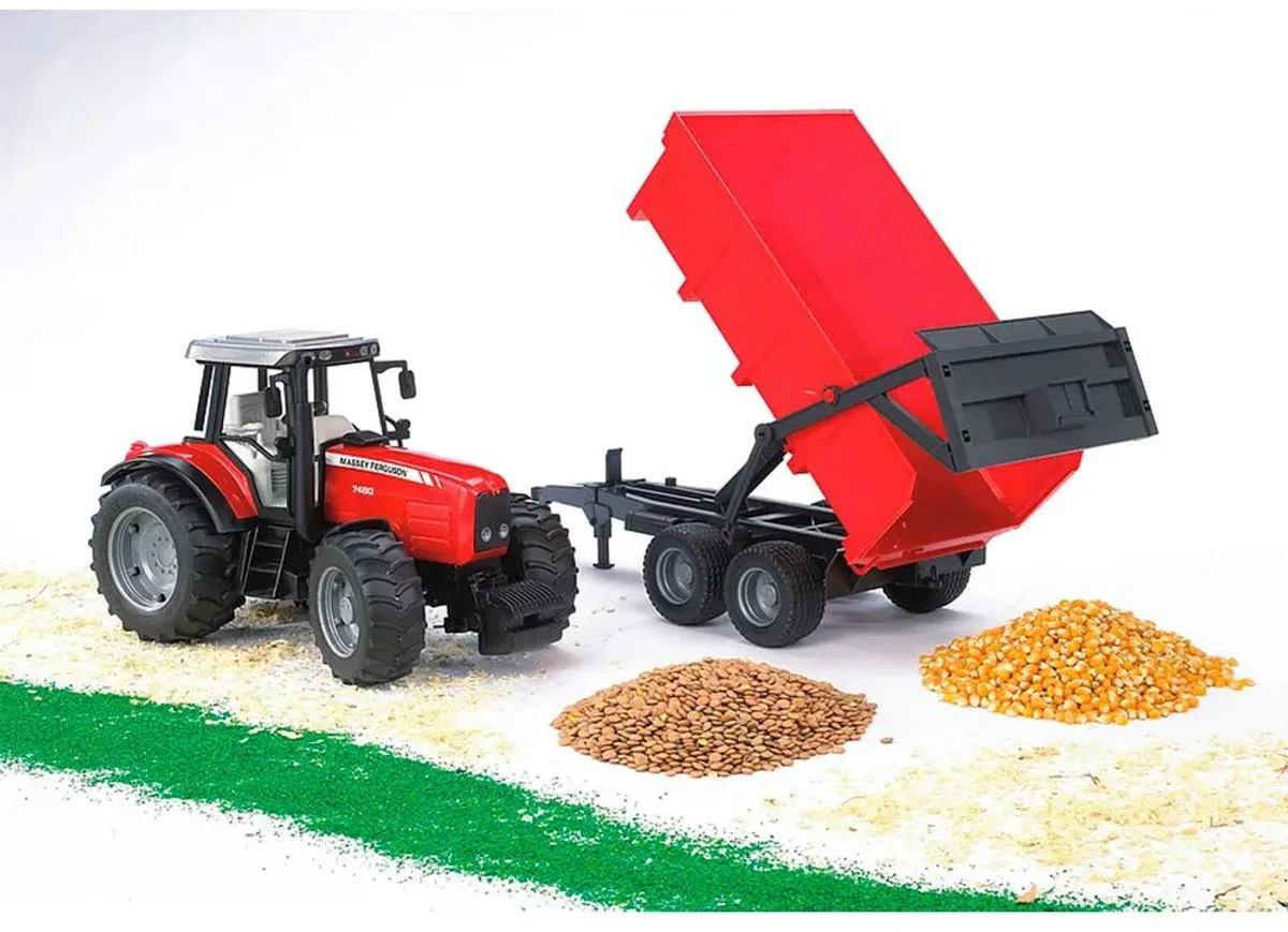 Bruder Massey Ferguson Tractor met Aanhanger - Multi colour