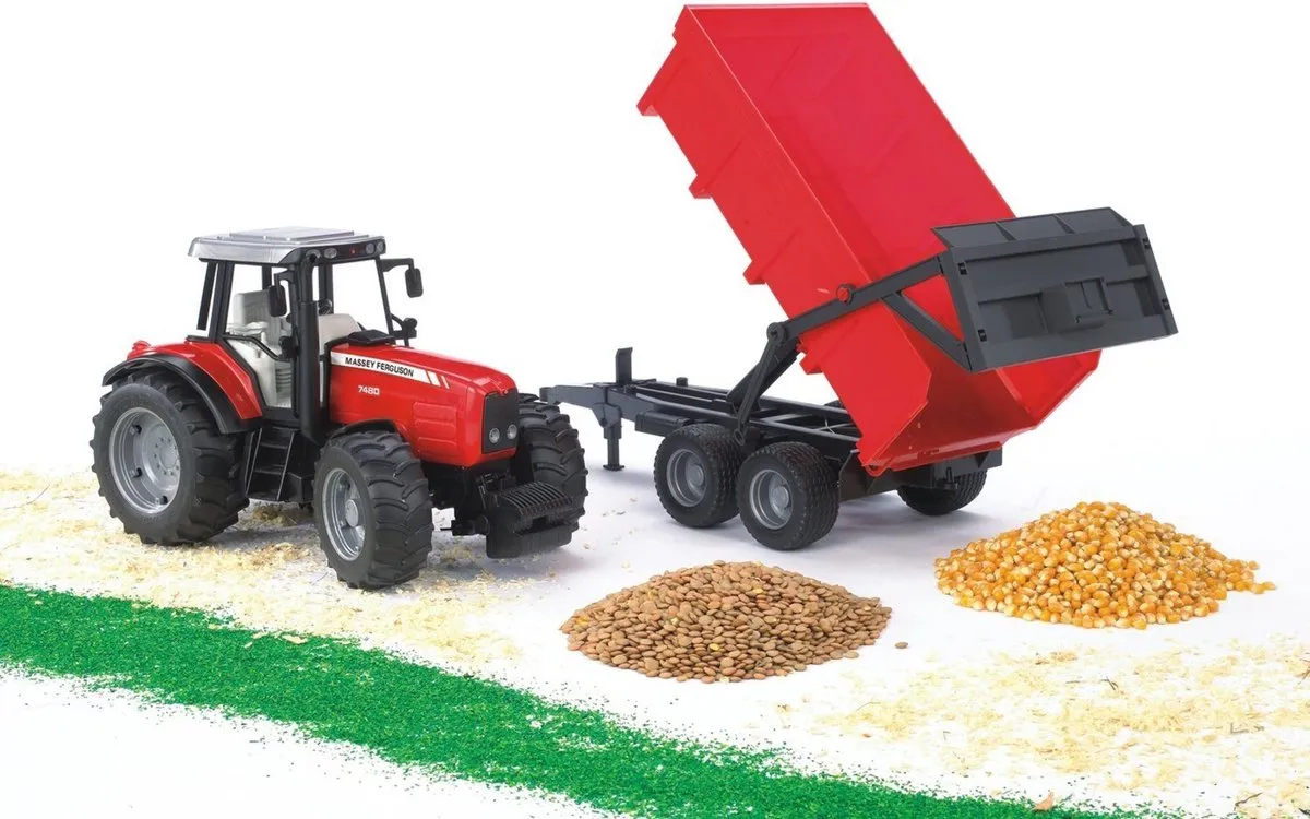 Bruder Massey Ferguson Tractor met Aanhanger - Multi colour