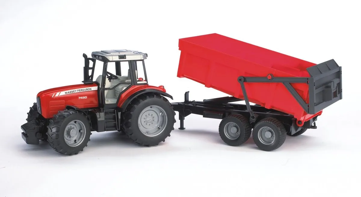 Bruder Massey Ferguson Tractor met Aanhanger - Multi colour