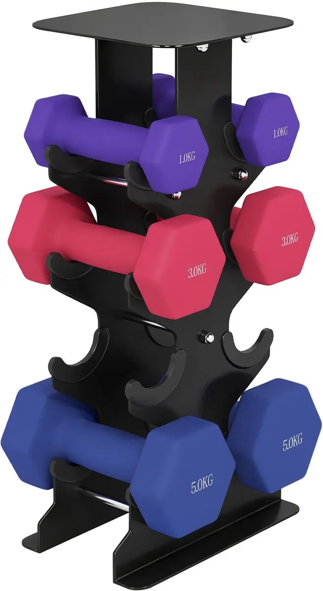 SPORTNOW Halterset-Metaal, Kunststof-21L x 14B x 42H cm-Paars+Roze+Blauw