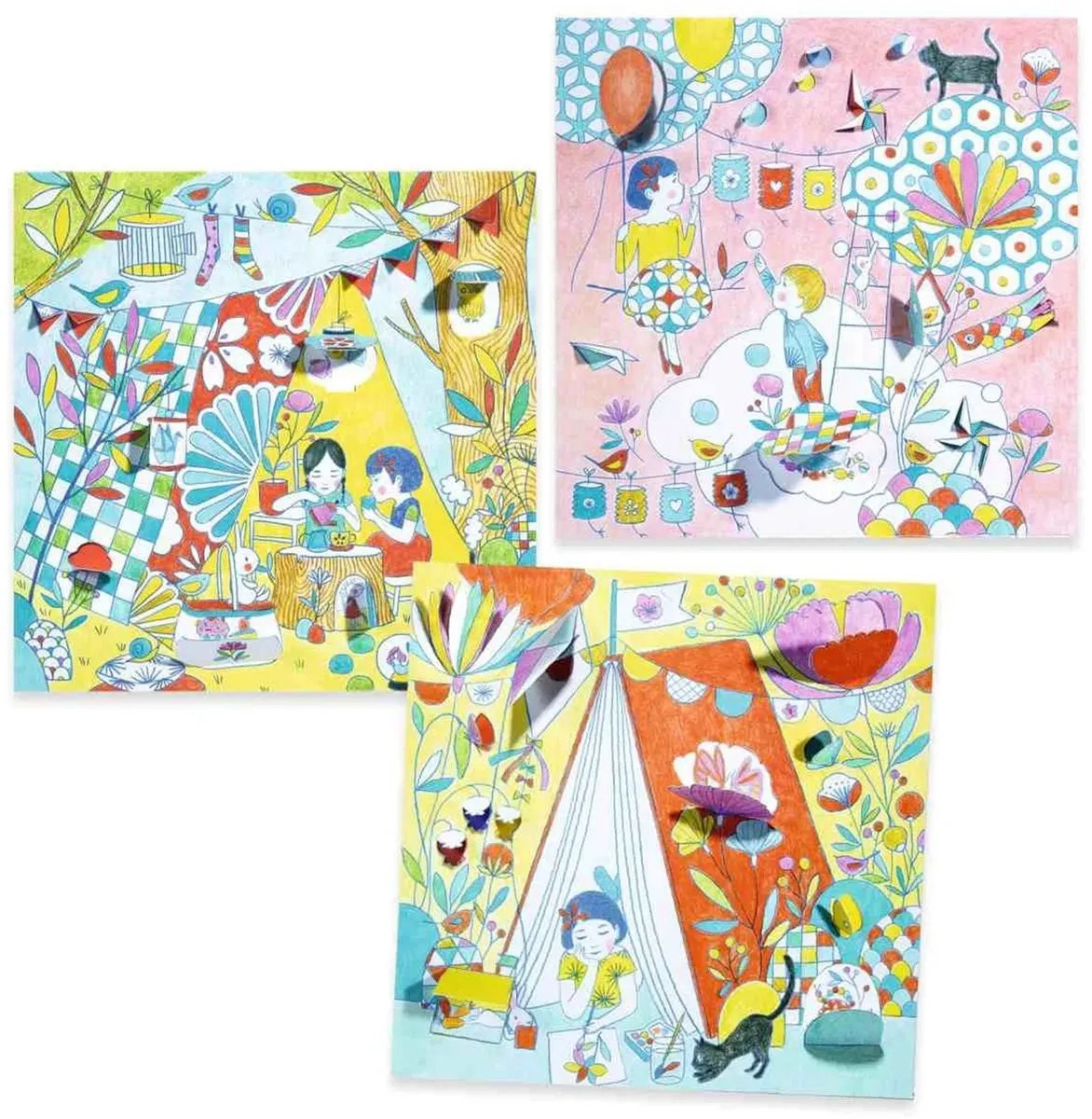 Djeco Kleurplezier Les Cabanes de Nina - Multicolor