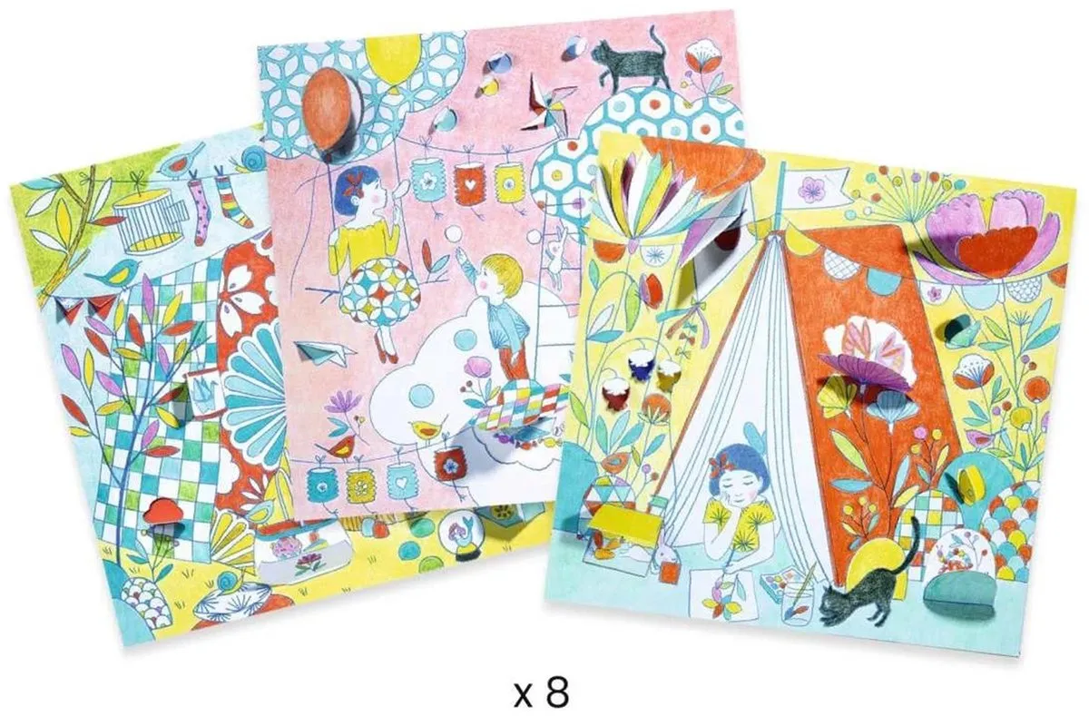 Djeco Kleurplezier Les Cabanes de Nina - Multicolor