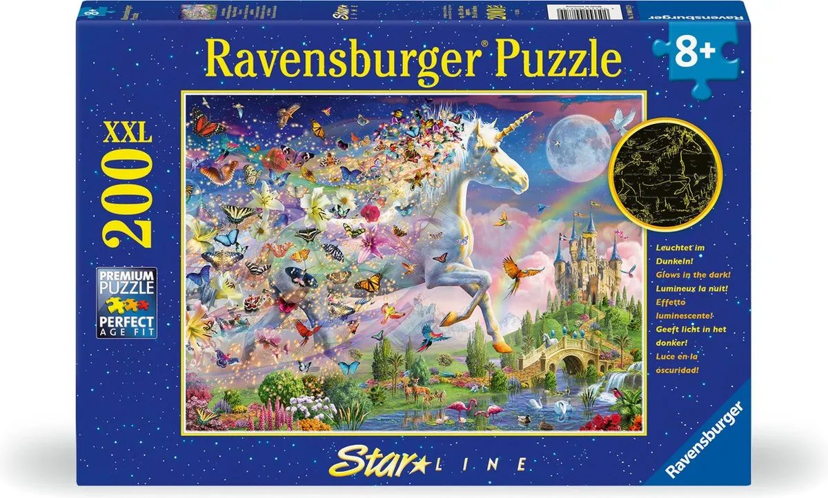 Ravensburger Fantasy Unicorn Star Line Puzzel 200 Stuks - Multicolor