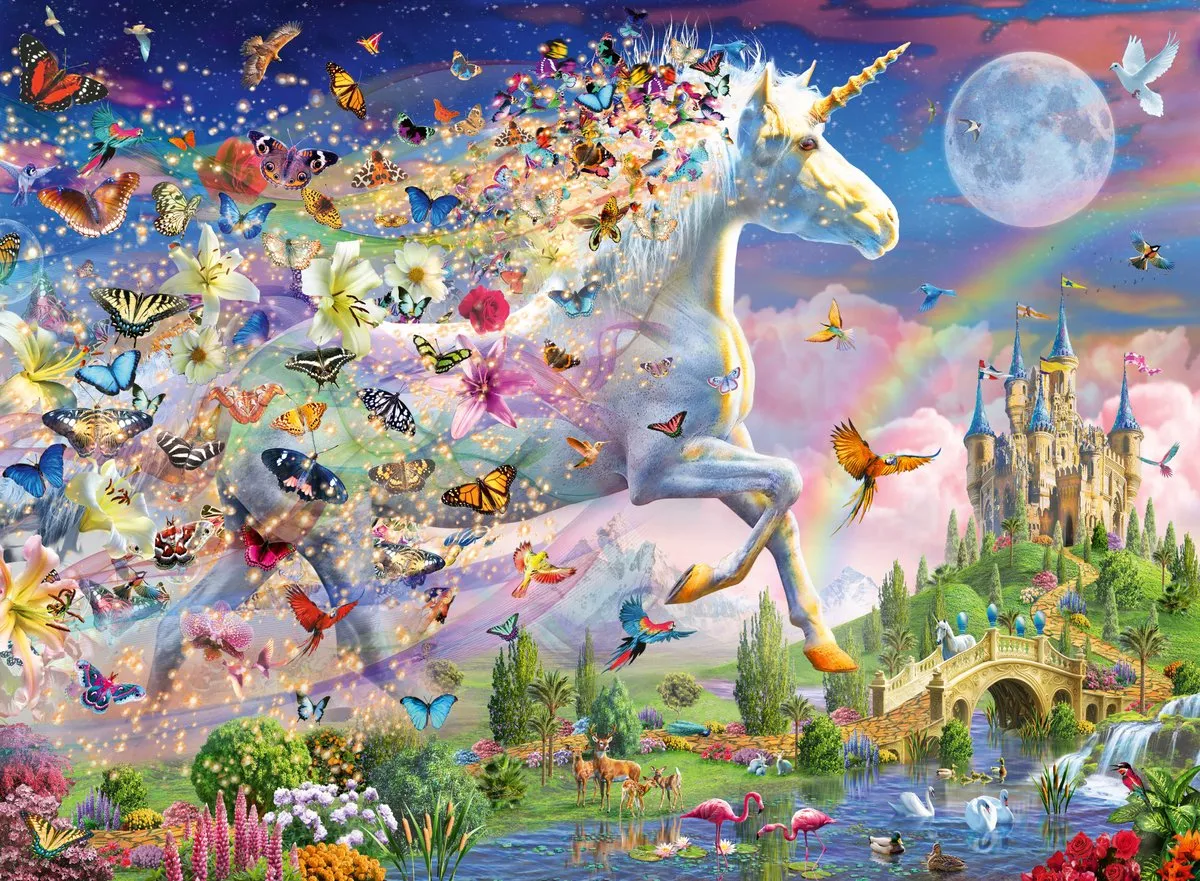 Ravensburger Fantasy Unicorn Star Line Puzzel 200 Stuks - Multicolor