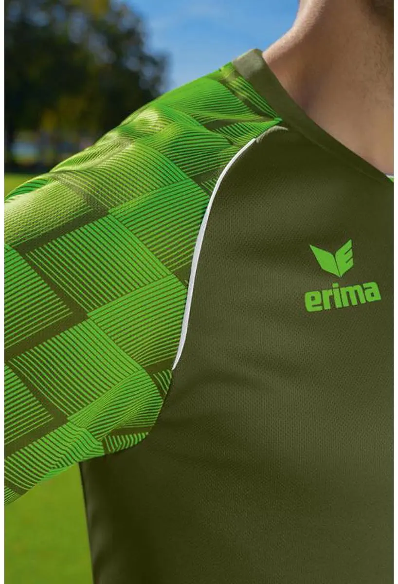 Erima Evo Star Shirt Korte Mouw Kinderen 164 - Khaki/Green Gecko