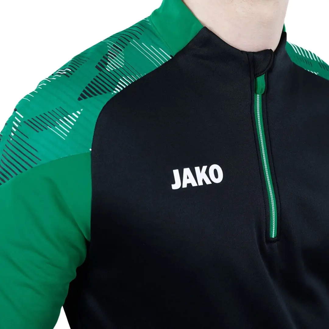 Jako Sonic Ziptop Heren - Zwart/Groen S