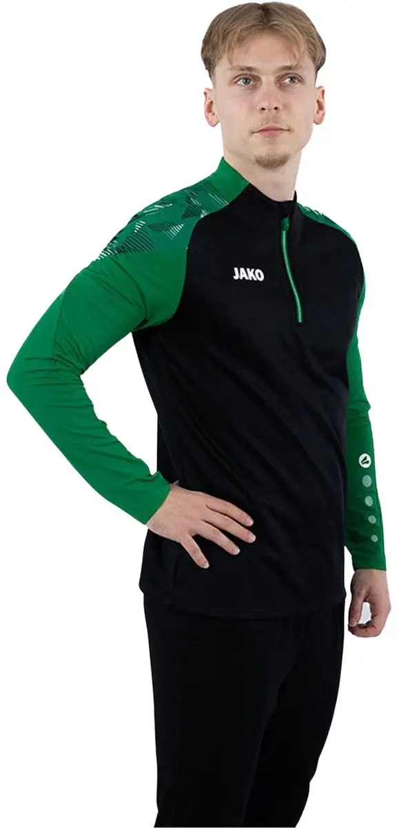Jako Sonic Ziptop Heren - Zwart/Groen S