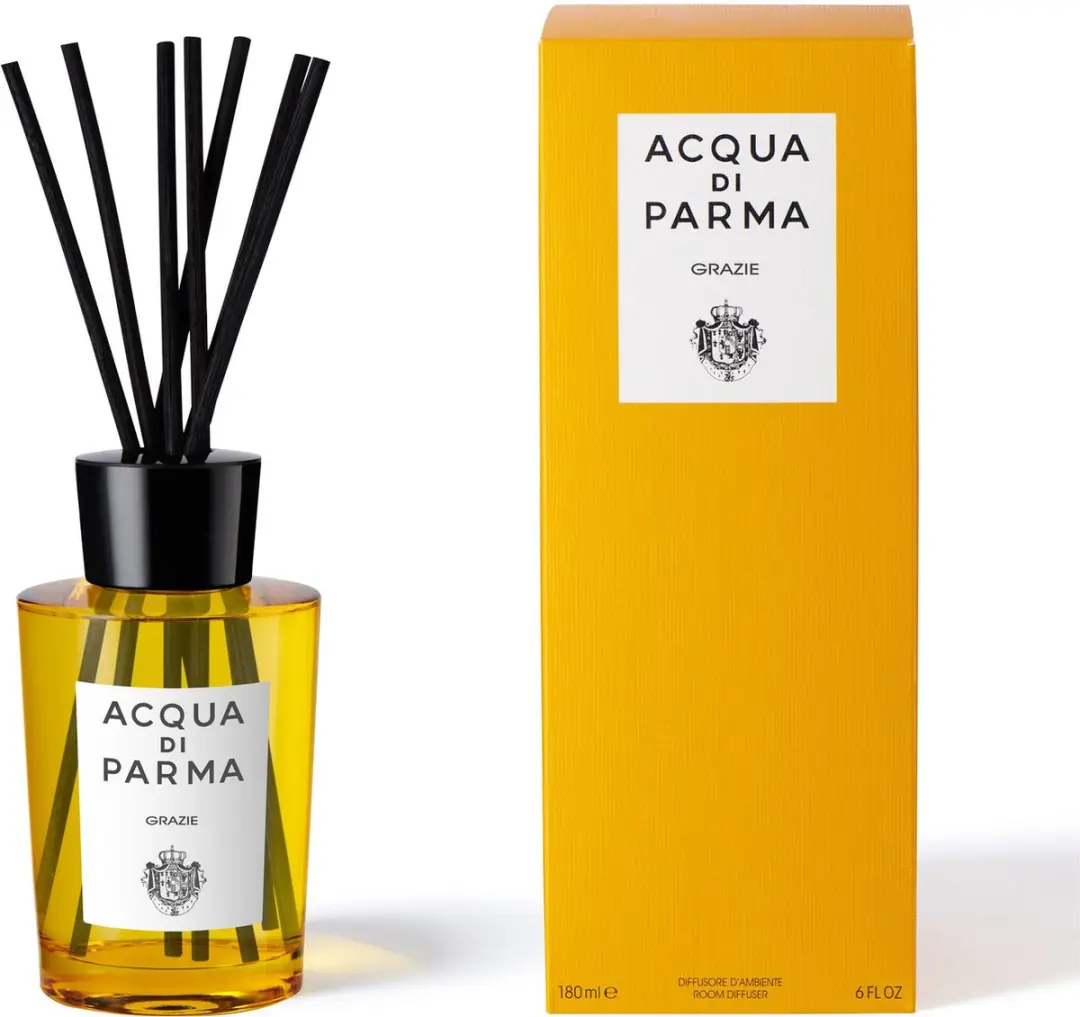 Acqua Di Parma Grazie Room Diffuser 180ml - Geurstokjes - Geel/Zwart