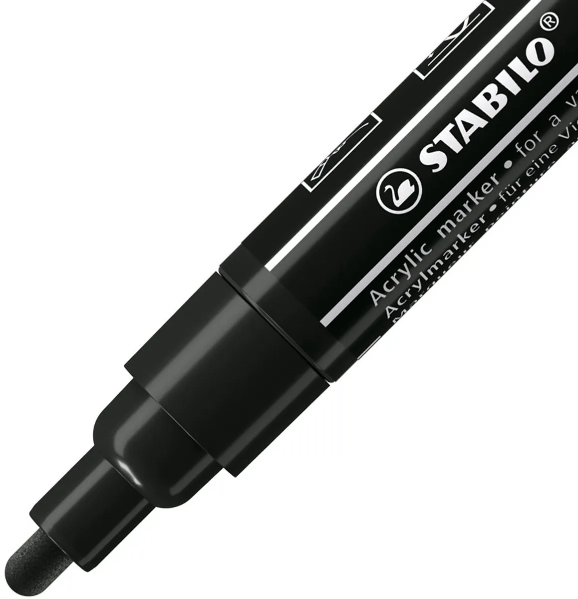 STABILO Free T300 Acryl Marker - Ronde Punt 2-3mm - Zwart
