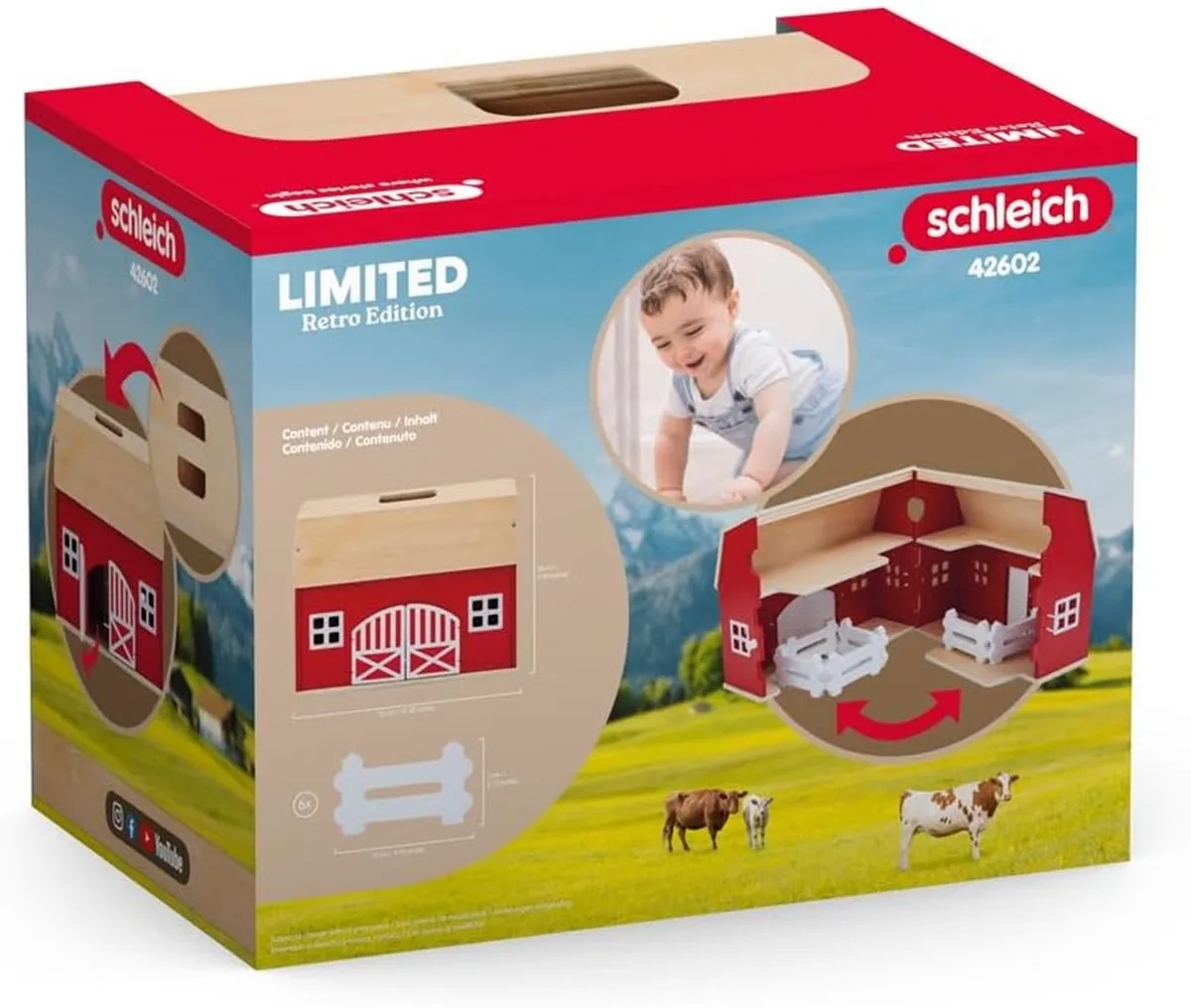 Schleich Farm World Houten Boerderij 42602 - Rood/Wit