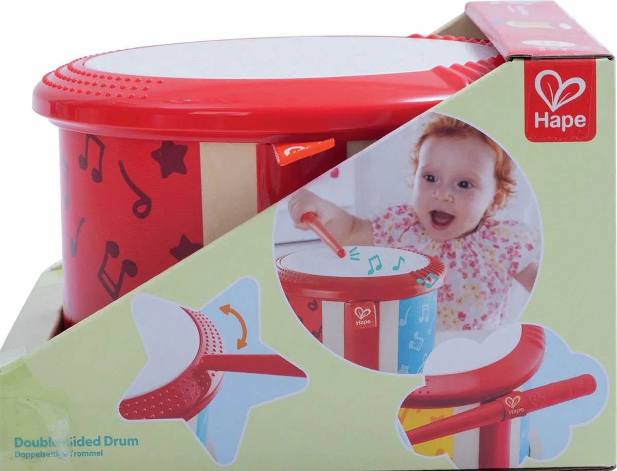 Hape Doppelseitige Trommel - Veelkleurig