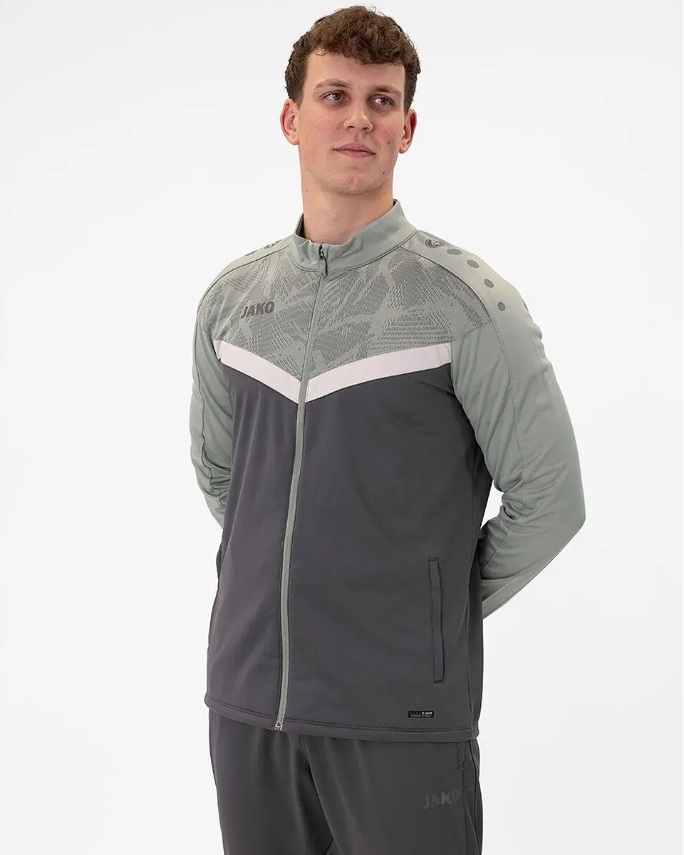 Jako Iconic Polyestervest Heren - Zachtgrijs/Mintgroen/Antralgrijs 3XL