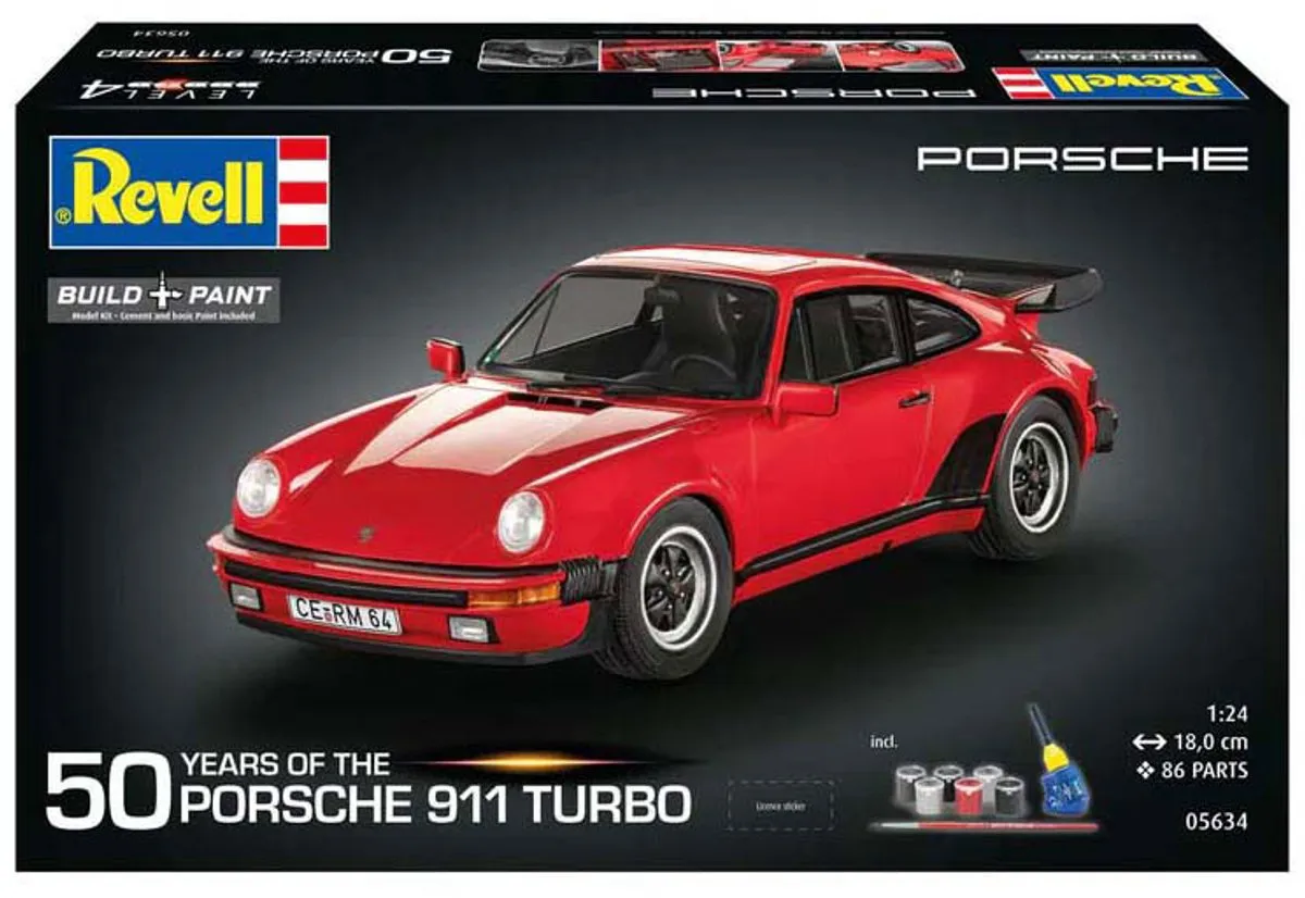Revell 05634 Porsche 911 Turbo Modelbouwpakket 1:24 - 86 Onderdelen - Multi