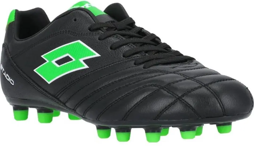 Lotto Stadio 300 III FG Voetbalschoen 41 - Zwart/ Groen - afbeelding 5 van 6