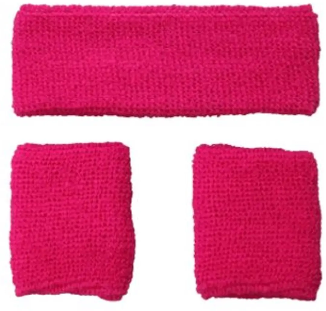 Zweetbanden set neon roze