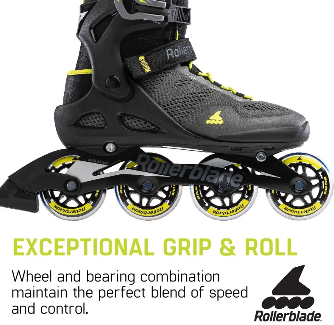 Rollerblade Macroblade 80 Heren Skates - 3.1 Inch - Zwart/Limegroen - afbeelding 4 van 6