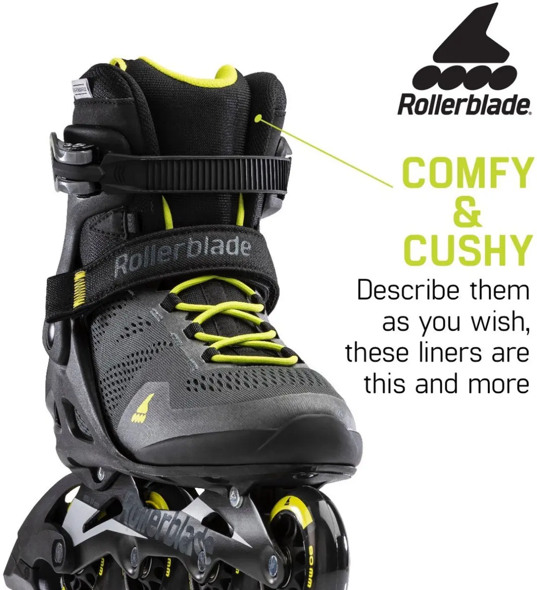 Rollerblade Macroblade 80 Heren Skates - 3.1 Inch - Zwart/Limegroen - afbeelding 5 van 6