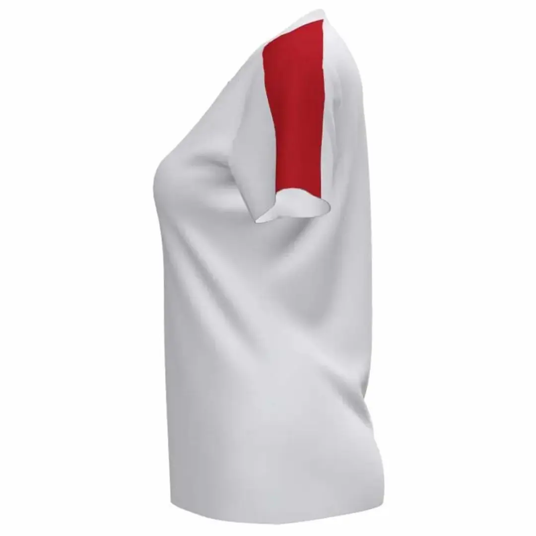 Joma Championship VI Dames Shirt Korte Mouw - L - Wit/Rood