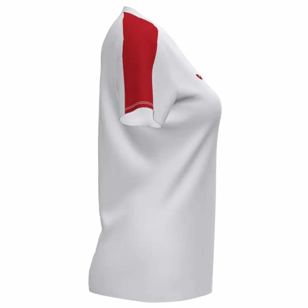 Joma Championship VI Dames Shirt Korte Mouw - L - Wit/Rood