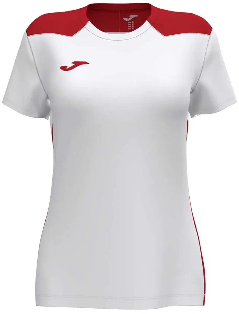Joma Championship VI Dames Shirt Korte Mouw - L - Wit/Rood