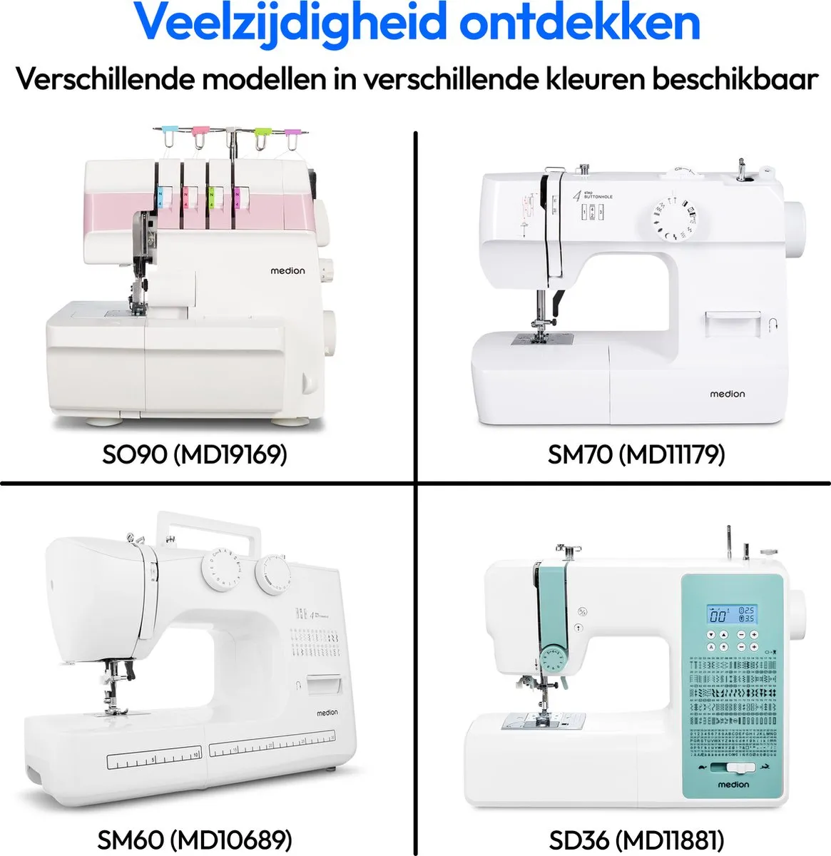 Medion SM60 Naaimachine - 60 Steken - Turkoois