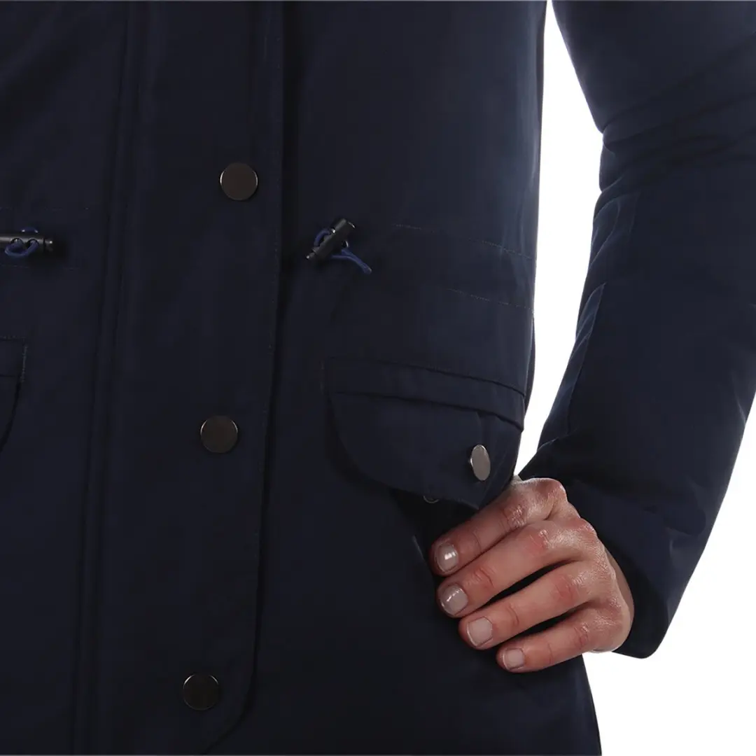 QHP Lange Winterjas Linde Waterproof - Navy Maat 44 - afbeelding 4 van 6