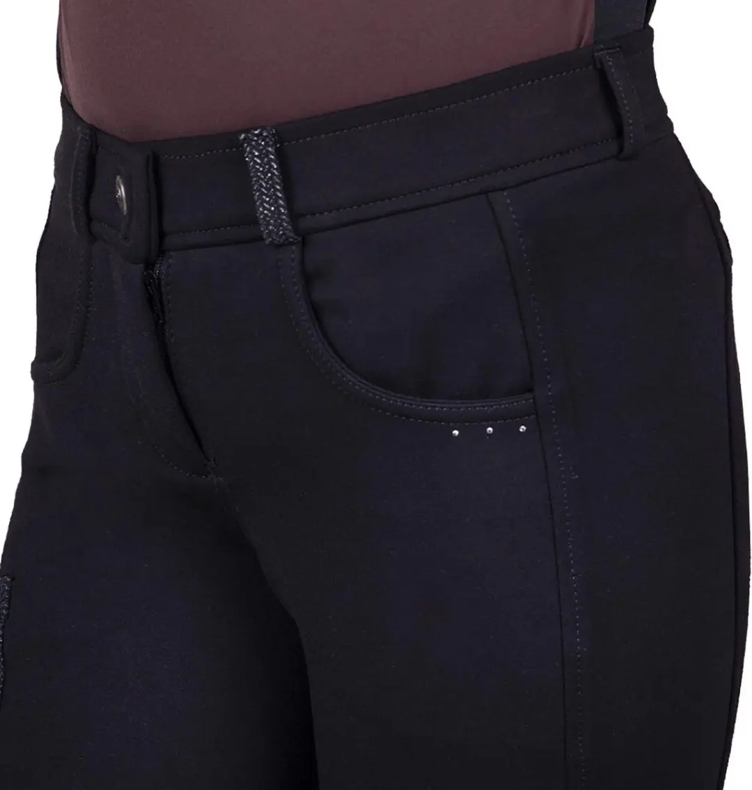 QHP Rijbroek Kae Knie Grip Kids 128 - Zwart - afbeelding 4 van 6