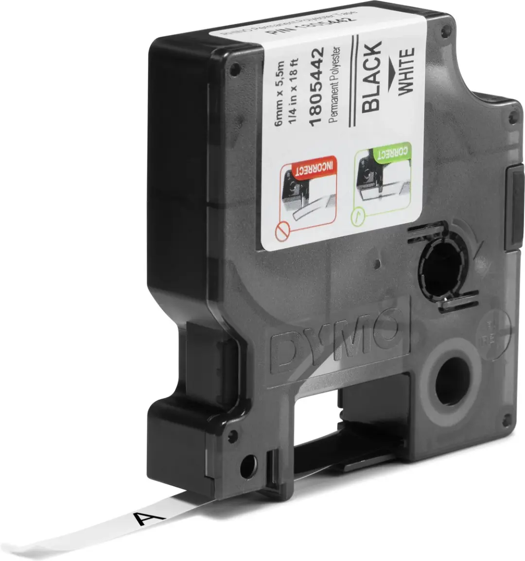 DYMO Rhino 1805442 Zelfklevende Labels - 6mm x 3,5m - Zwart op Wit